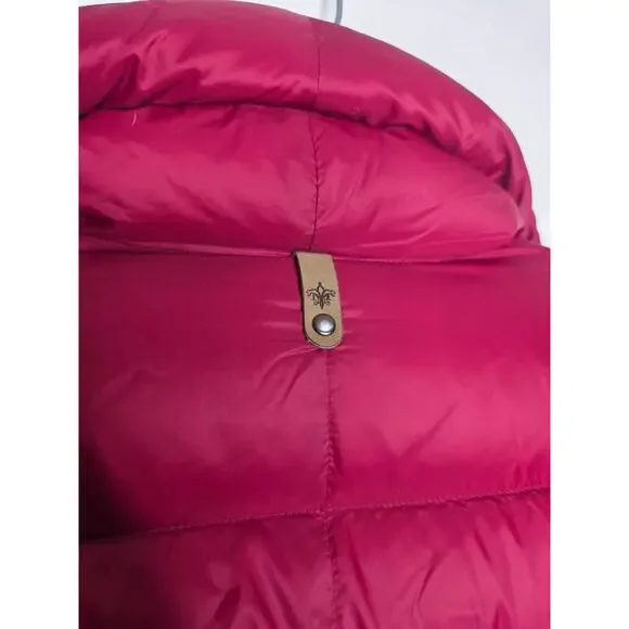 Mackage Queren convertible down puffer coat vest leather trim - red - small - Picture 8 of 16